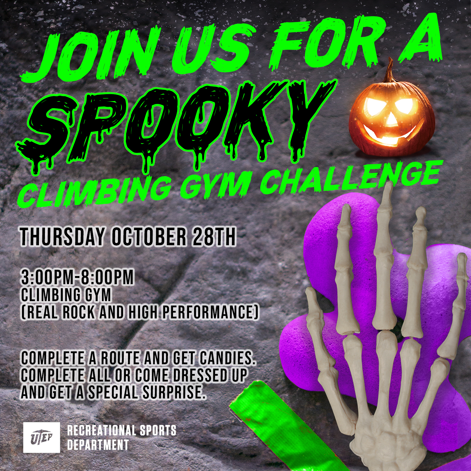 Join Us for a Spooky Clmbing Gym Challenge